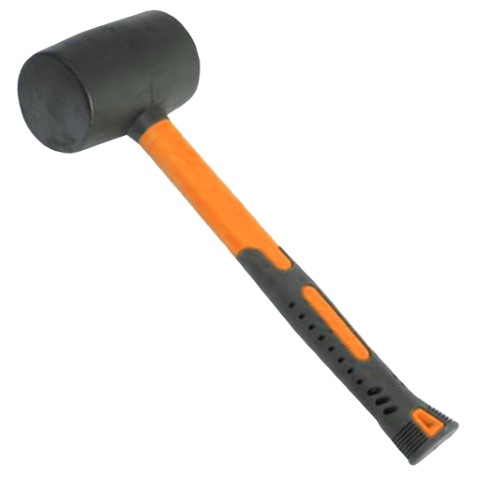 SP - HAMMER RUBBER MALLET BLACK 450G ( 16OZ) FIBREGLASS HANDLE